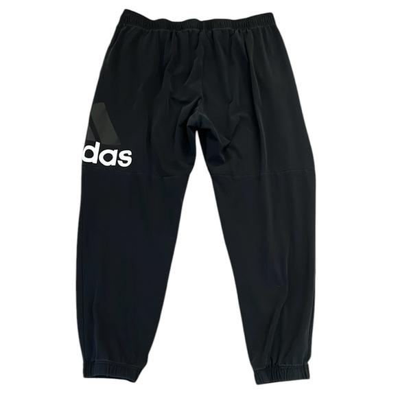 Adidas Baggy Jogger Sweatpants Black Spell Out Trefoil Logo Pockets 2XL XXL - Picture 10 of 14
